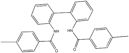 4-methyl-N-{2'-[(4-methylbenzoyl)amino][1,1'-biphenyl]-2-yl}benzamide Struktur