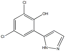 2,4-dichloro-6-(1H-pyrazol-5-yl)phenol Struktur