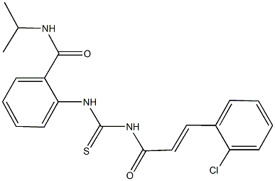 2-[({[3-(2-chlorophenyl)acryloyl]amino}carbothioyl)amino]-N-isopropylbenzamide Struktur