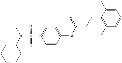 N-(4-{[cyclohexyl(methyl)amino]sulfonyl}phenyl)-2-(2,6-dimethylphenoxy)acetamide Struktur