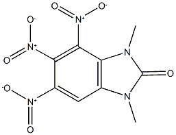 4,5,6-trisnitro-1,3-dimethyl-1,3-dihydro-2H-benzimidazol-2-one Struktur