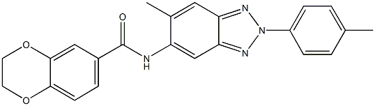 N-[6-methyl-2-(4-methylphenyl)-2H-1,2,3-benzotriazol-5-yl]-2,3-dihydro-1,4-benzodioxine-6-carboxamide Struktur