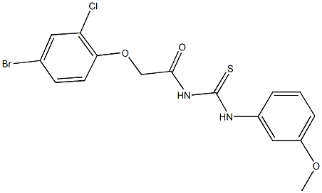 N-[(4-bromo-2-chlorophenoxy)acetyl]-N'-(3-methoxyphenyl)thiourea Struktur