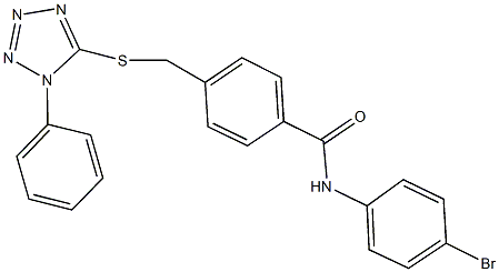 N-(4-bromophenyl)-4-{[(1-phenyl-1H-tetraazol-5-yl)sulfanyl]methyl}benzamide Struktur