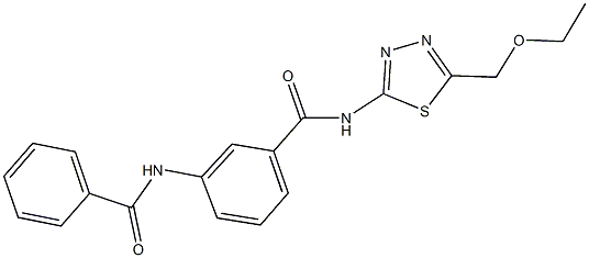 3-(benzoylamino)-N-[5-(ethoxymethyl)-1,3,4-thiadiazol-2-yl]benzamide Struktur