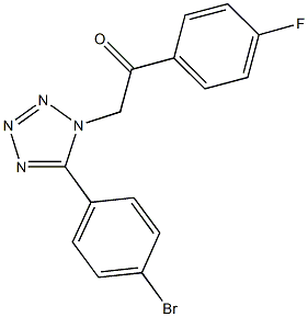 2-[5-(4-bromophenyl)-1H-tetraazol-1-yl]-1-(4-fluorophenyl)ethanone Struktur