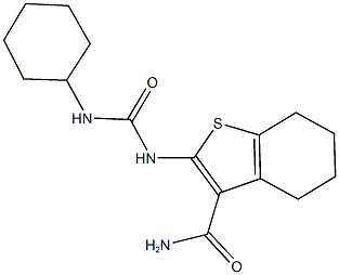 2-{[(cyclohexylamino)carbonyl]amino}-4,5,6,7-tetrahydro-1-benzothiophene-3-carboxamide Struktur