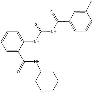 N-cyclohexyl-2-({[(3-methylbenzoyl)amino]carbothioyl}amino)benzamide Struktur