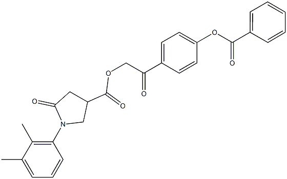 2-[4-(benzoyloxy)phenyl]-2-oxoethyl 1-(2,3-dimethylphenyl)-5-oxo-3-pyrrolidinecarboxylate Struktur