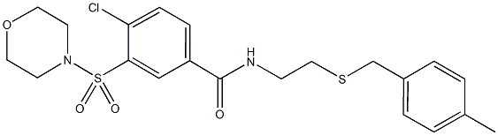 4-chloro-N-{2-[(4-methylbenzyl)sulfanyl]ethyl}-3-(4-morpholinylsulfonyl)benzamide Struktur