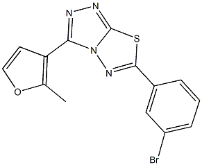 6-(3-bromophenyl)-3-(2-methyl-3-furyl)[1,2,4]triazolo[3,4-b][1,3,4]thiadiazole Struktur