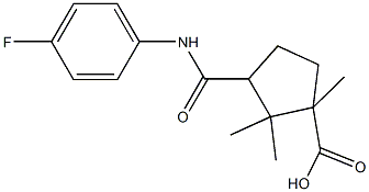 3-[(4-fluoroanilino)carbonyl]-1,2,2-trimethylcyclopentanecarboxylic acid Struktur