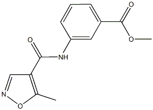 methyl 3-{[(5-methyl-4-isoxazolyl)carbonyl]amino}benzoate Struktur