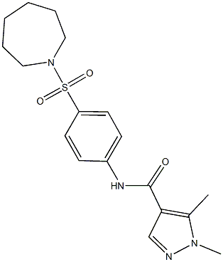 N-[4-(1-azepanylsulfonyl)phenyl]-1,5-dimethyl-1H-pyrazole-4-carboxamide Struktur