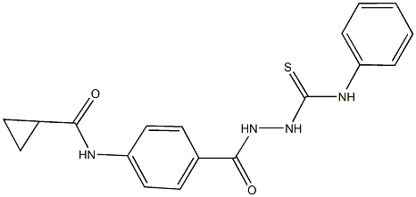 N-(4-{[2-(anilinocarbothioyl)hydrazino]carbonyl}phenyl)cyclopropanecarboxamide Struktur