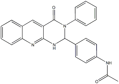 N-[4-(4-oxo-3-phenyl-1,2,3,4-tetrahydropyrimido[4,5-b]quinolin-2-yl)phenyl]acetamide Struktur