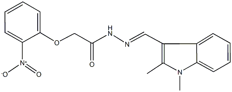 N'-[(1,2-dimethyl-1H-indol-3-yl)methylene]-2-{2-nitrophenoxy}acetohydrazide Struktur