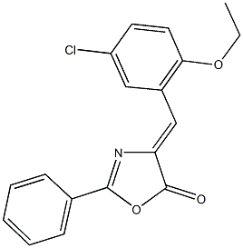 4-(5-chloro-2-ethoxybenzylidene)-2-phenyl-1,3-oxazol-5(4H)-one Struktur