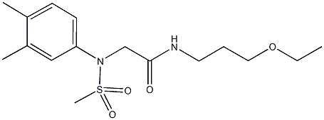 2-[3,4-dimethyl(methylsulfonyl)anilino]-N-(3-ethoxypropyl)acetamide Struktur