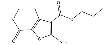 propyl 2-amino-5-[(dimethylamino)carbonyl]-4-methyl-3-thiophenecarboxylate Struktur