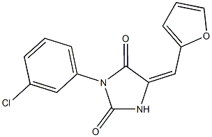 3-(3-chlorophenyl)-5-(2-furylmethylene)-2,4-imidazolidinedione Struktur