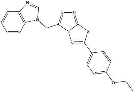 4-[3-(1H-benzimidazol-1-ylmethyl)[1,2,4]triazolo[3,4-b][1,3,4]thiadiazol-6-yl]phenyl ethyl ether Struktur