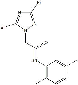 2-(3,5-dibromo-1H-1,2,4-triazol-1-yl)-N-(2,5-dimethylphenyl)acetamide Struktur