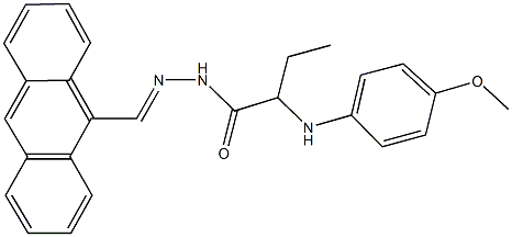 N'-(9-anthrylmethylene)-2-(4-methoxyanilino)butanohydrazide Struktur