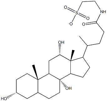 2-[(3,8,12-trihydroxy-24-oxocholan-24-yl)amino]ethanesulfonate Struktur