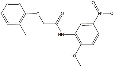 N-{5-nitro-2-methoxyphenyl}-2-(2-methylphenoxy)acetamide Struktur