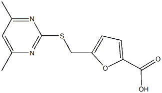 5-{[(4,6-dimethyl-2-pyrimidinyl)sulfanyl]methyl}-2-furoic acid Struktur