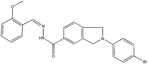 2-(4-bromophenyl)-N'-(2-methoxybenzylidene)-5-isoindolinecarbohydrazide Struktur