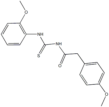 N-(2-methoxyphenyl)-N'-[(4-methoxyphenyl)acetyl]thiourea Struktur