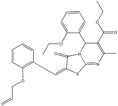 ethyl 2-[2-(allyloxy)benzylidene]-5-(2-ethoxyphenyl)-7-methyl-3-oxo-2,3-dihydro-5H-[1,3]thiazolo[3,2-a]pyrimidine-6-carboxylate Struktur