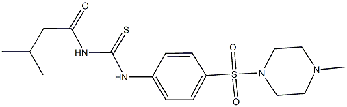 N-(3-methylbutanoyl)-N'-{4-[(4-methyl-1-piperazinyl)sulfonyl]phenyl}thiourea Struktur