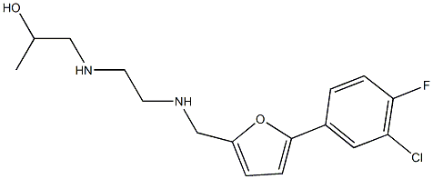 1-{[2-({[5-(3-chloro-4-fluorophenyl)-2-furyl]methyl}amino)ethyl]amino}-2-propanol Struktur