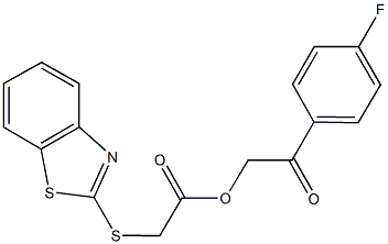 2-(4-fluorophenyl)-2-oxoethyl (1,3-benzothiazol-2-ylsulfanyl)acetate Struktur