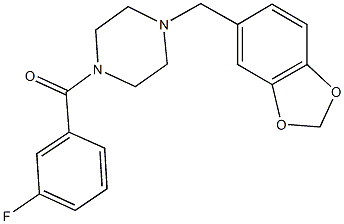 1-(1,3-benzodioxol-5-ylmethyl)-4-(3-fluorobenzoyl)piperazine Struktur