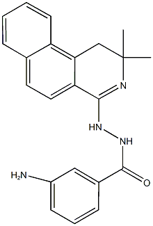 3-amino-N'-(2,2-dimethyl-1,2-dihydrobenzo[f]isoquinolin-4-yl)benzohydrazide Struktur