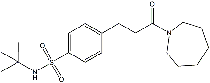 4-[3-(1-azepanyl)-3-oxopropyl]-N-(tert-butyl)benzenesulfonamide Struktur