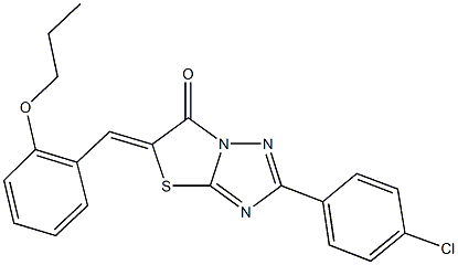 2-(4-chlorophenyl)-5-(2-propoxybenzylidene)[1,3]thiazolo[3,2-b][1,2,4]triazol-6(5H)-one Struktur