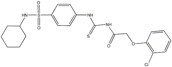 4-[({[(2-chlorophenoxy)acetyl]amino}carbothioyl)amino]-N-cyclohexylbenzenesulfonamide Struktur