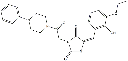 5-(3-ethoxy-2-hydroxybenzylidene)-3-[2-oxo-2-(4-phenylpiperazin-1-yl)ethyl]-1,3-thiazolidine-2,4-dione Struktur