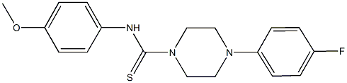 4-(4-fluorophenyl)-N-(4-methoxyphenyl)-1-piperazinecarbothioamide Struktur