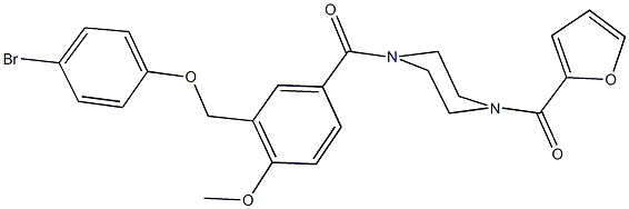 1-{3-[(4-bromophenoxy)methyl]-4-methoxybenzoyl}-4-(2-furoyl)piperazine Struktur