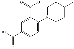 3-nitro-4-(4-methyl-1-piperidinyl)benzoic acid Struktur