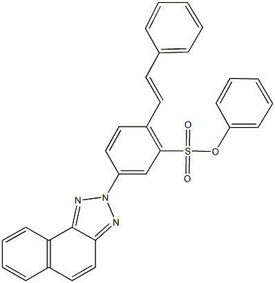 phenyl 5-(2H-naphtho[1,2-d][1,2,3]triazol-2-yl)-2-(2-phenylvinyl)benzenesulfonate Struktur