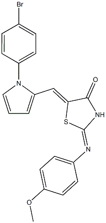 5-{[1-(4-bromophenyl)-1H-pyrrol-2-yl]methylene}-2-[(4-methoxyphenyl)imino]-1,3-thiazolidin-4-one Struktur