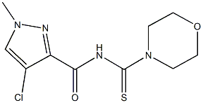 4-chloro-1-methyl-N-(4-morpholinylcarbothioyl)-1H-pyrazole-3-carboxamide Struktur