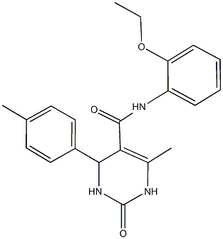 N-(2-ethoxyphenyl)-6-methyl-4-(4-methylphenyl)-2-oxo-1,2,3,4-tetrahydropyrimidine-5-carboxamide Struktur